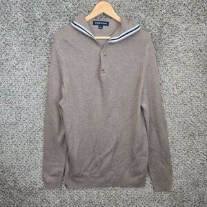 Mizzen + Main Jacket Mens Large Brown Hoodie Blend Long Sleeve Woven Casual‎